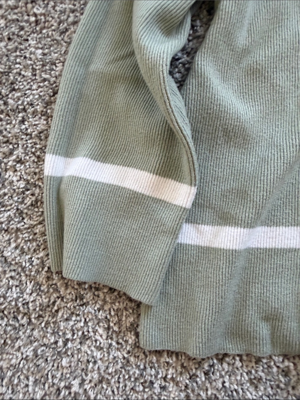 Women’s Sage Green Loungewear Set with White Trim - Picture 3 of 7
